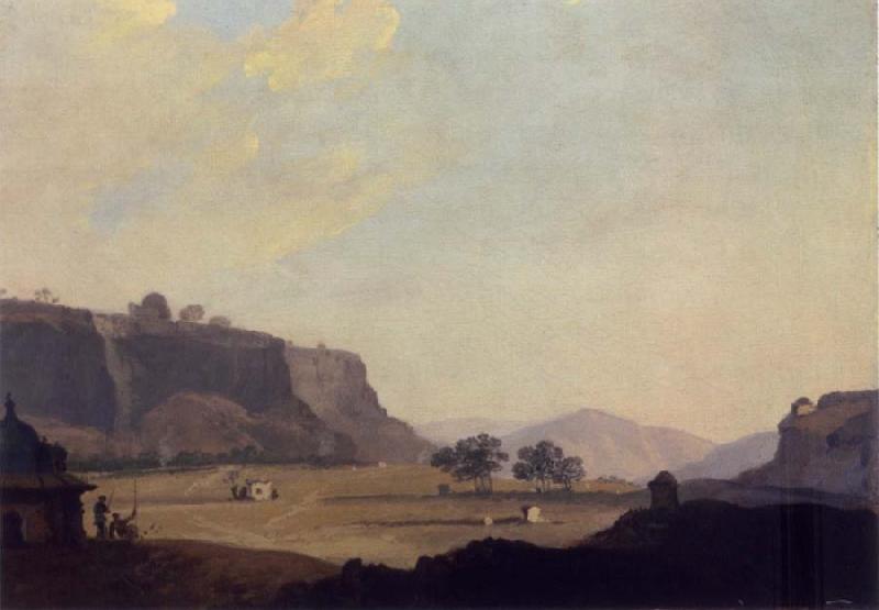 William Hodges A View of Part of the South Side of the Fort at Gwalior oil painting image